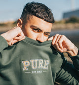 The Varsity Sweatshirt - Bottle Green - PURE CLOTHING