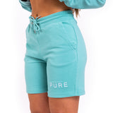 The Tempis Shorts - Teal Monstera