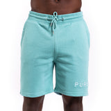 The Tempis Shorts - Teal Monstera