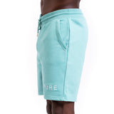 The Tempis Shorts - Teal Monstera